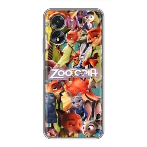 Силіконовий чохол з принтом Зоотрополіс для Oppo A38 (Колаж героїв)