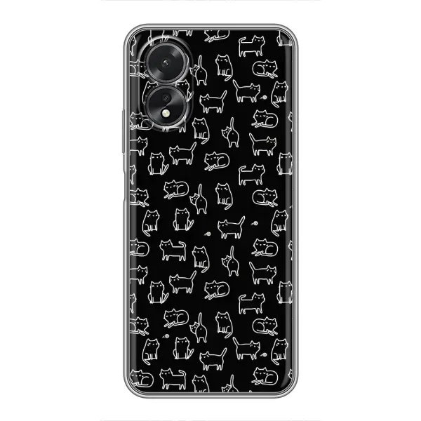 Чехол с рисунком «Котики на черном» для OPPO A38 Чехол с рисунком «Котики на черном» для OPPO A38