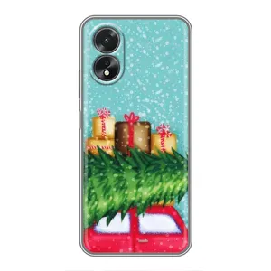 Чехол Новогодняя Елка на Oppo A38 (Новогодние подарки)