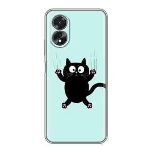 Силіконовий чохол з котиком для Oppo A38 (Падаючий кіт)