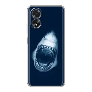 Силіконовий бампер з картинкою звірів для Oppo A38 (Пащу Акули)