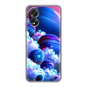 Чехлы КОСМОС для Oppo A38 (Синие планеты)