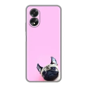 Бампер для Oppo A38 з картинкою "Песики" (Собака на рожевому)