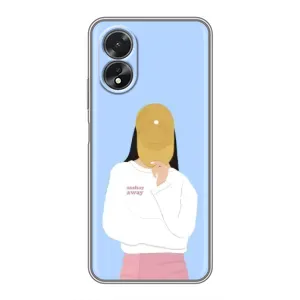 Силиконовый Чехол на Oppo A38 с картинкой Стильных Девушек (Желтая кепка)