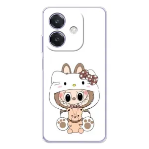 Чехол с принтом Лабубу для OPPO A3x (Белый Лабубу)
