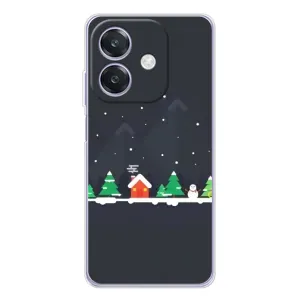 Силіконовий бампер на різдво для OPPO A3x (Місто зимове)