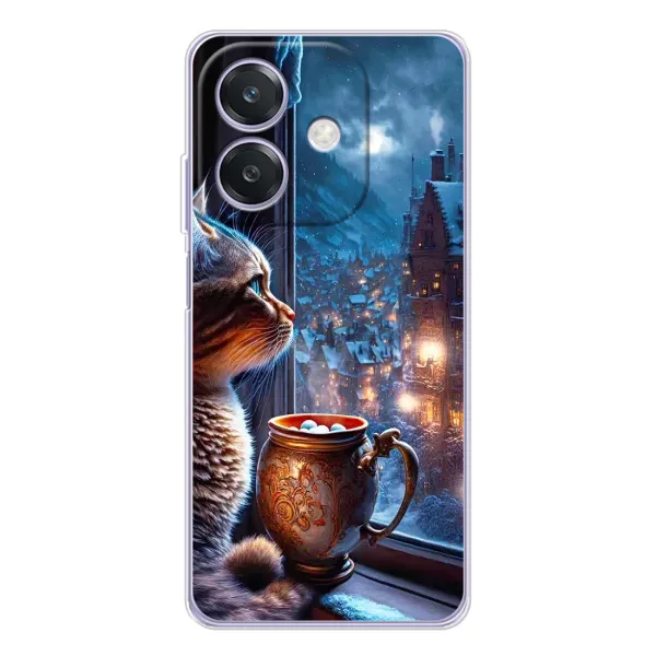 Чехол с рисунком «Кот новогодний» для OPPO A3x