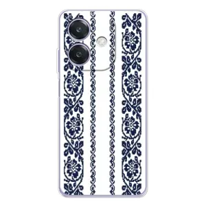 Силиконовый Чехол на OPPO A3x с картинкой Вышиванки (Синяя вышиванка)