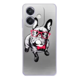 Чехол (ТПУ) Милые собачки для OPPO A40m (Бульдог в очках)
