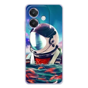 Силиконовый Чехол с принтом "Космонавты" на OPPO A40m (Космонавт в воде)