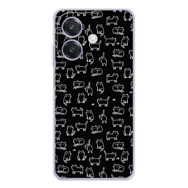 Чехол с рисунком «Котики на черном» для OPPO A40m Чехол с рисунком «Котики на черном» для OPPO A40m