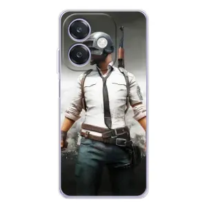 Силиконовый чехол с картинкой "Герой Pubg" на OPPO A40m (Пабг)