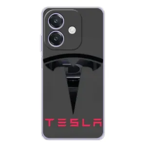 Силіконовий бампер з картинкою машини на OPPO A40m (Logo TESLA)
