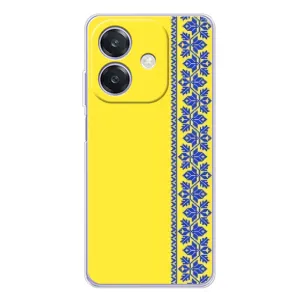 Силиконовый Чехол на OPPO A40m (Вышиванка на желтом)