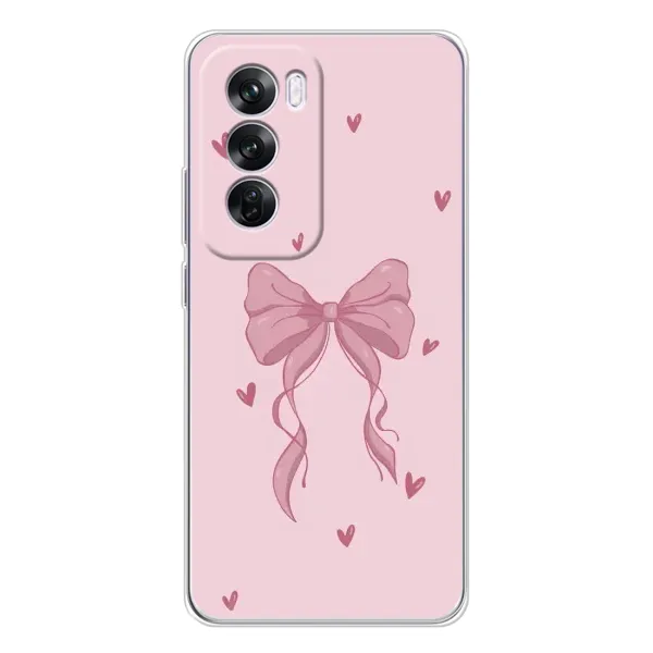 Чехол с рисунком «Бант на розовом» для OPPO A5 5G