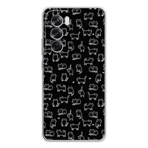 Чехол на тематику: Коты для OPPO A5 5G (Котики на черном)