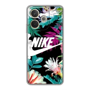Силиконовый Чехол на OPPO A5 Pro с картинкой Nike (Цветочный Nike)