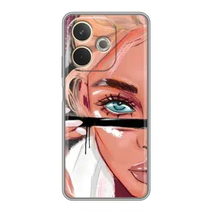 Силиконовый Чехол на OPPO A5 Pro с картинкой Стильных Девушек (Девушка и ресницы)