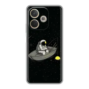 Силіконовый Чохол з принтом "Космонавти" на OPPO A5 Pro (Космонавт на рибалці)
