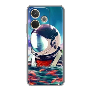 Силіконовый Чохол з принтом "Космонавти" на OPPO A5 Pro (Космонавт у воді)