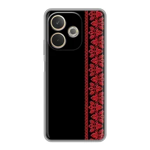 Силиконовый Чехол на OPPO A5 Pro (Красная Вышиванка)