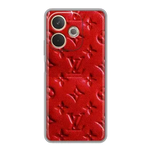 Текстурный Чехол Louis Vuitton для А5 Про (Красный ЛВ)