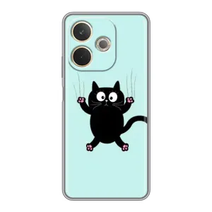 Силіконовий чохол з котиком для OPPO A5 Pro (Падаючий кіт)