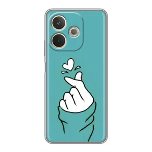 Чехлы (Знак сердечка) на OPPO A5 Pro (Сердечко на бирюзовом)