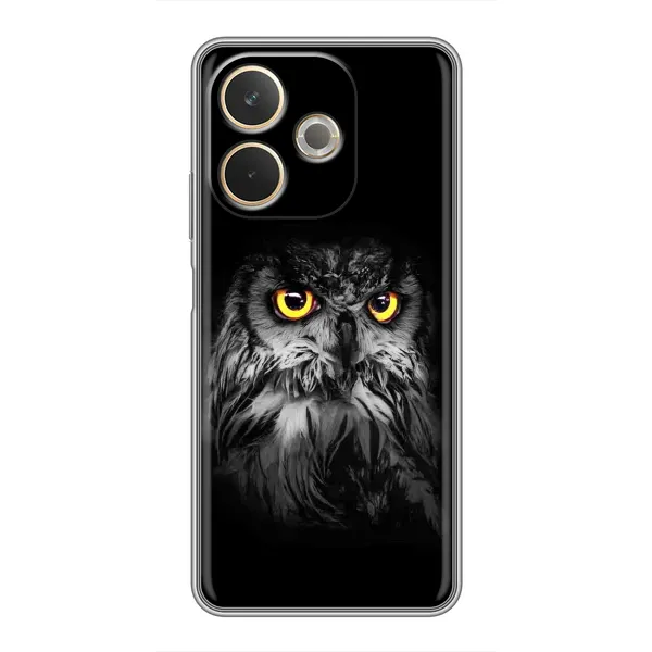 Чехол с рисунком «Сова на чёрном» для OPPO A5 Pro