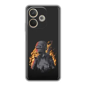 Силиконовый чехол с картинкой "Герой Pubg" на OPPO A5 Pro (В огне)