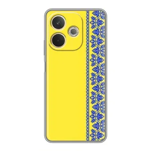 Силиконовый Чехол на OPPO A5 Pro (Вышиванка на желтом)