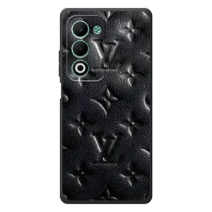 Текстурный Чехол Louis Vuitton для Оппо А5 (Черный ЛВ)