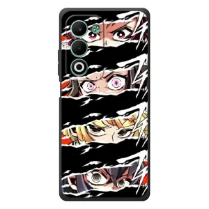 Силіконові чохлі з очіма Anime для Оппо А5 (Очі на чорному)