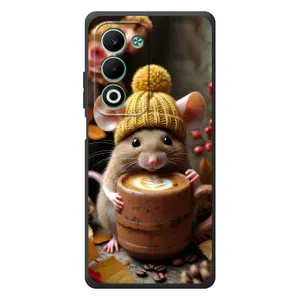 Печатный чехол «Зверята с кофе» для OPPO A5 (Мышка с кофе)