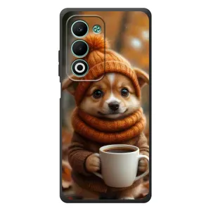 Печатный чехол «Зверята с кофе» для OPPO A5 (Собачка с кофе)