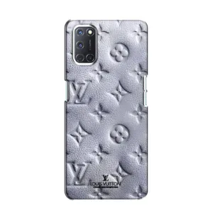 Текстурный Чехол Louis Vuitton для Оппо А52 (Белый ЛВ)