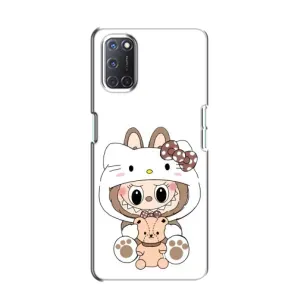 Чехол с принтом Лабубу для Oppo A52 (Белый Лабубу)