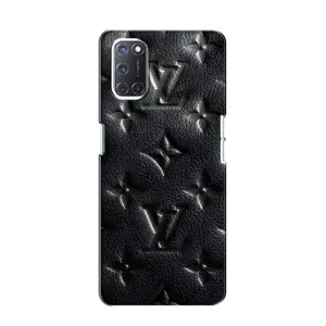 Текстурный Чехол Louis Vuitton для Оппо А52 (Черный ЛВ)