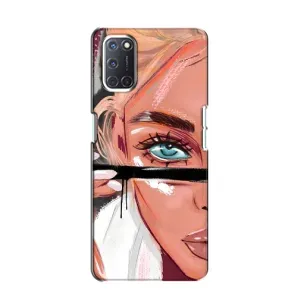 Силиконовый Чехол на Oppo A52 с картинкой Стильных Девушек (Девушка и ресницы)
