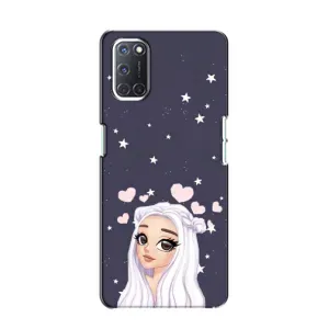 Чехол Стильные девушки на Oppo A52 (Девушка и сердечки)