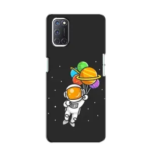 Силиконовый Чехол с принтом "Космонавты" на Oppo A52 (Космонавт с шариками)