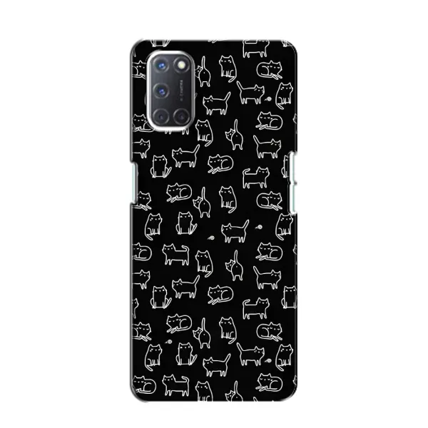 Чехол с рисунком «Котики на черном» для OPPO A52