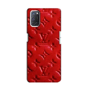Текстурный Чехол Louis Vuitton для Оппо А52 (Красный ЛВ)