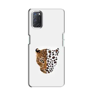 Чехол с леопардовым принтом на Oppo A52 (Леопард на белом)