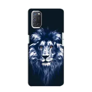 Чехол с картинкой на Oppo A52 (Лев - синий)