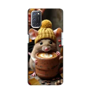 Печатный чехол «Зверята с кофе» для Oppo A52 (Мышка с кофе)