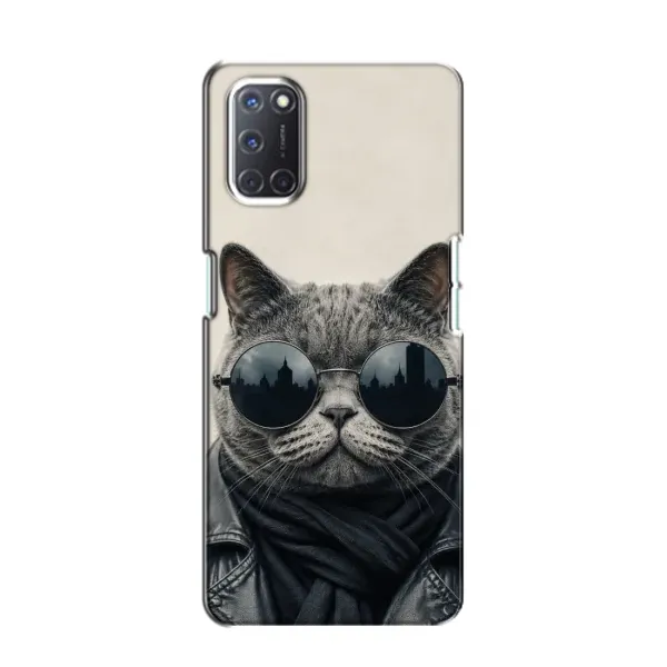 Чехол с рисунком «Модный кот» для OPPO A52