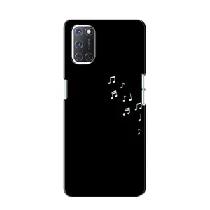 Чохол з картинками на чорному фоні для Oppo A52 (Ноти)