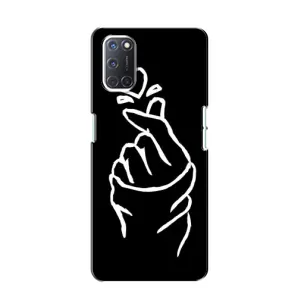 Чохол (Знак сердечка) для Oppo A52 (Сердечко на чорному)
