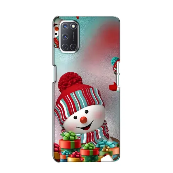 Чехол с рисунком «Снеговик в шапке» для OPPO A52